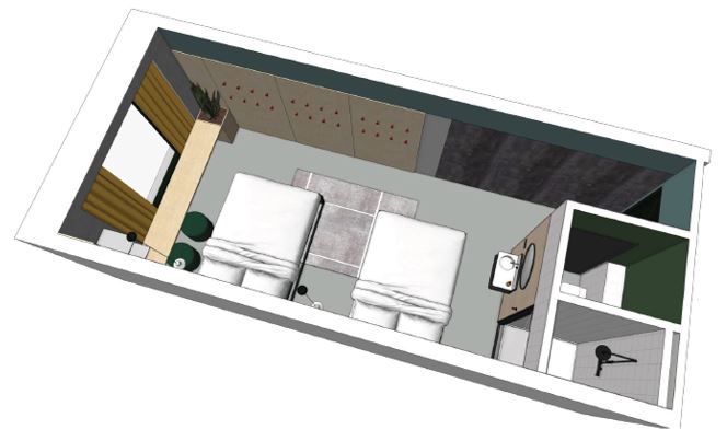 Double queen plattegrond